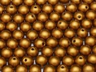 RB6-01740 Bronze Gold Satin Round Beads 6 mm - 50 x