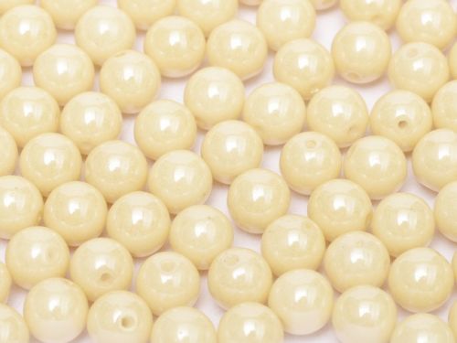 RB6-03000/14413 Chalk Champagne Lumi Round Beads 6 mm - 50 x