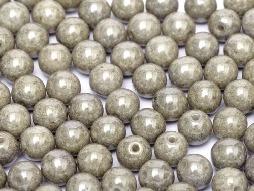 RB6-03000/14449 Chalk Grey Lumi Round Beads 6 mm - 50 x