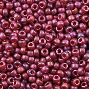 11-0313SF Semi-Frosted Cranberry Gold Luster 11/0 Miyuki