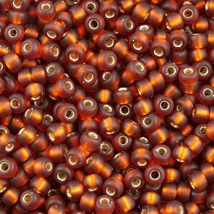 8-0005F Matte Silver-Lined Dark Topaz 8/0 Miyuki