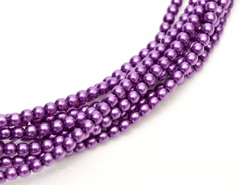 Pink Lavender 2 mm Glass Round Pearls