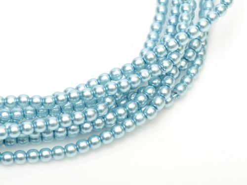Turquoise 2 mm Glass Round Pearls