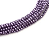 Purple Satin 2 mm Glass Round Pearls