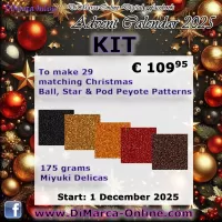 * BEAD KIT Digital Advent Calendar 2025 * - Facebook Peyote Pattern Advent Calendar 2025 KIT - Silver-Lined