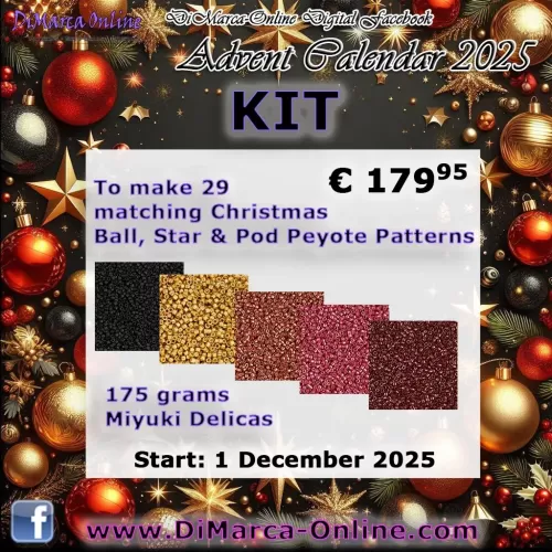 * BEAD KIT Digital Advent Calendar 2025 * - Facebook Peyote Pattern Advent Calendar 2025 KIT - Galvanized