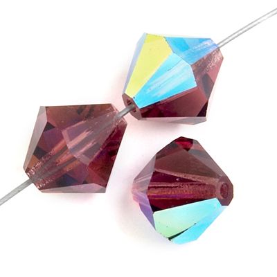 PB06 Amethyst AB 6 mm Preciosa Bicone - 10 x