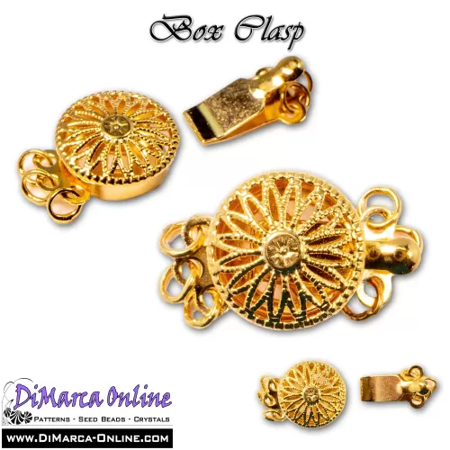 Box Clasp Gold 3 strands 13 mm