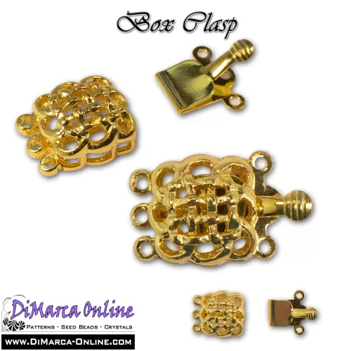 Box Clasp Gold 3 strands 13 mm