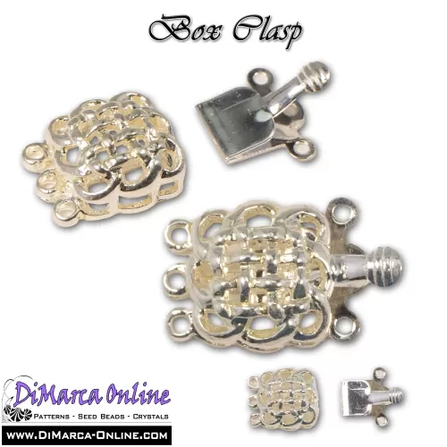 Box Clasp Silver 3 strands 13 mm