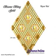 Tutorial 18 rows - Bicone Bling Gold 3D Peyote Pod + Basic Tutorial (download link per e-mail)