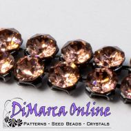 40001 Blush Rose in Black NHF Crystal Mesh Swarovski