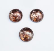 CabR-94406 Flaky Bronze 18 mm Round Cabochon Glass