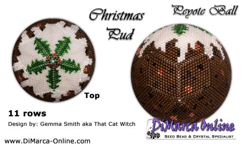 Tutorial 11 rows - Christmas Pud Peyote Ball incl. Basic Tutorial (download link per e-mail)