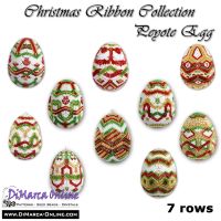 Tutorial 07 rows - Christmas Ribbon Collection (10 x) Peyote Egg incl. Basic Tutorial (download link per e-mail) - NEW format