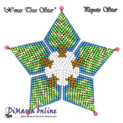 FREE Pattern 15 rows - Christmas Tree 3D Peyote Star (download link per e-mail)