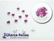 CiS16 Fuchsia in Silver Chaton in Setting 3.5 mm SS16 Preciosa - 24 x