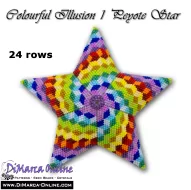 Tutorial 24 rows - Colourful Illusion 1 - 3D Peyote Star + Basic Tutorial (download link per e-mail)