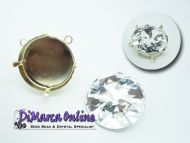 Pendant Setting Round 27 mm with 2 top side loops Gold Plated