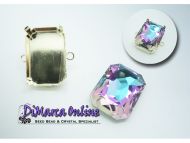 Connector Setting Octagon 27x18.5 mm with 2 side loops Gold Plated