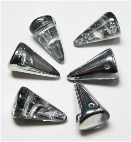 SPK18-00030/27001 Crystal Silver Fat Spikes 12x18 mm - 18 x