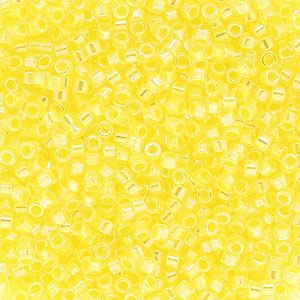 DB0053 Pale Yellow Lined Rainbow Crystal Delica 11/0 Miyuki 