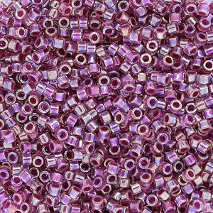 DB0056 Raspberry Lined Rainbow Crystal Delica 11/0 Miyuki 