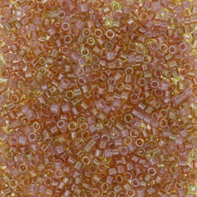 DB0987 Sparkling Lined Gold Rose Honey Mix Delica 11/0 Miyuki