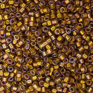 DB1691 Silver-Lined Glazed Rainbow Dark Saffron Delica 11/0 Miyuki 
