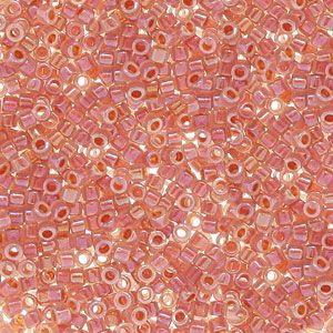 DB1733 Dark Peach Lined Rainbow Opal Delica 11/0 Miyuki 