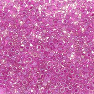 DB1744 Fuchsia Lined Rainbow Opal Delica 11/0 Miyuki