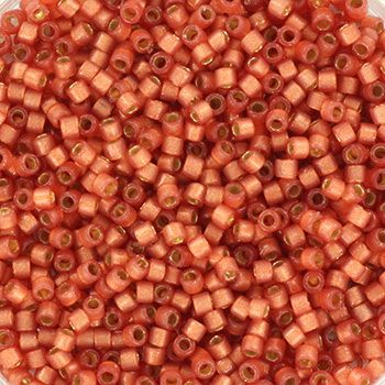 DB2178 Duracoat Semi-Frosted Silver-Lined Papaya Delica 11/0 Miyuki