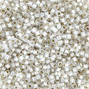 DB0221 Gilt-Lined White Opal Delica 11/0 Miyuki 