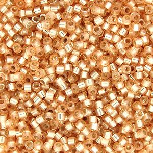 DB0621 Dyed Light Apricot Silver-Lined Alabaster Delica 11/0 Miyuki 
