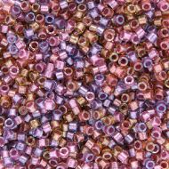 DB0982 Sparkling Lined Purple/Salmon/Gold Tutti Frutti Mix Delica 11/0 Miyuki