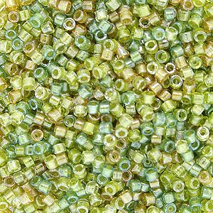 DB0983 Sparkling Lined Lemon/Lime Mix Delica 11/0 Miyuki