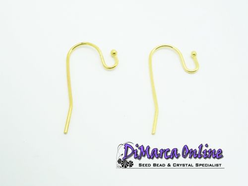 Earring Hooks Gold Plated - 5 pair