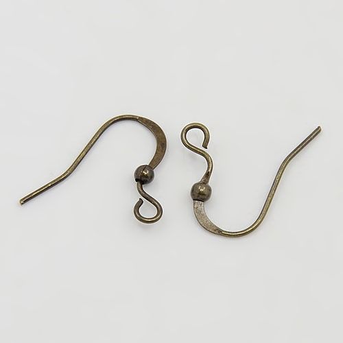 Brass Antique Bronze Earring Hooks (10 pair)