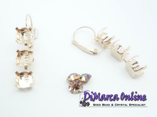 Earring Setting Leverback SS39 - 3 x 8 mm Gold Plated