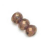 Lumi Brown Rondelles 6x9 mm Fire Polished - 25 x * BUY 1 - GET 1 FREE *