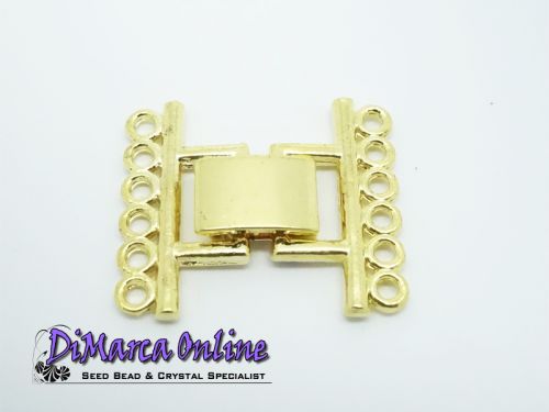 Fold-Over Clasp 6-strands 20 mm Gold