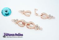 Fold-Over Clasp Cubic Zirconia Micro Pavé 1-Strand 42 mm Rose Gold Plated