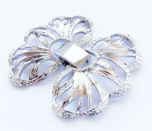 Fold-Over Clasp Filigree 36 mm Platinum