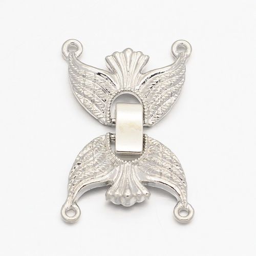 Fold-Over Clasp Filigree 23 mm Platinum 2 strands