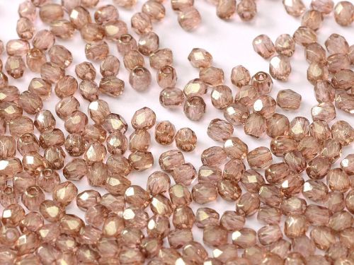 FP03 Crystal Terra Cotta Gold Lumi 3 mm Fire Polished - 100 x