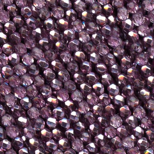 FP04 Crystal Metallic Purple 4 mm Fire Polished - 100 x