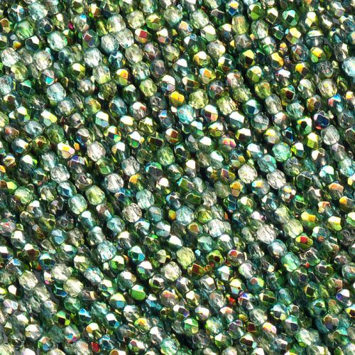 FP04 Crystal Metallic Rainbow Evergreen 4 mm Fire Polished - 100 x