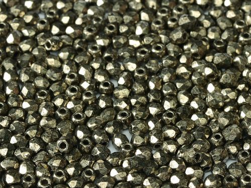 FP04 Antique Chrome 4 mm Fire Polished - 100 x