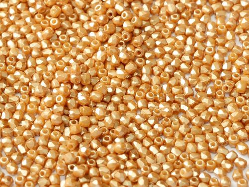 FP03 Pastel Pearl Amber 3 mm Fire Polished - 100 x