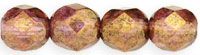FP04 Luster-Transparent  Gold/Smoky Topaz 4 mm Fire Polished - 100 x
